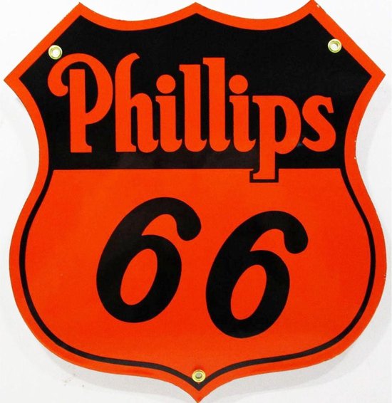 Phillips 66 Oranje Logo Emaille Bord 30 x 28 cm 28 x 30 cm