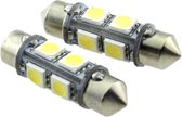 C5W autolamp 2 stuks | LED festoon 36mm | 8-SMD daglichtwit 6000K | 12 Volt - 2.2 Watt