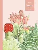Dot Grid Notes 110 Pages: Cactus Floral Notebook for Professionals and Students, Teachers and Writers - Succulent Pattern -