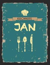 Kochboss Jan: Das personalisierte Rezeptbuch zum Selberschreiben f�r 120 Rezept Favoriten mit Inhaltsverzeichnis uvm. - cooles Vinta