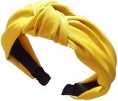 MINIIYOU® Basic Gele dames haarband - diadeem met knoop Geel | Haarband volwassenen - vrouwen - dames - tieners - meiden