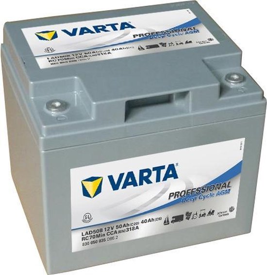 Varta LAD50B Professional Deep Cycle AGM Accu 12V 50Ah 318A 4016987144619 |  bol.com
