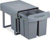 poubelle encastrable relaxdays - 4x8l - seau à déchets de cuisine - 4 compartiments - poubelle encastrable