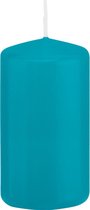 1x Turquoise blauwe cilinderkaarsen/stompkaarsen 6 x 12 cm 40 branduren - Geurloze kaarsen turkoois blauw - Woondecoraties