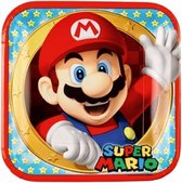 16x stuks Super Mario thema verjaardag bordjes - Kartonnen kinderfeestje feestartikelen
