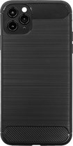 BMAX Carbon soft case hoesje geschikt voor Apple iPhone 11 Pro Max / Soft cover / Telefoonhoesje / Beschermhoesje / Telefoonbescherming - Zwart