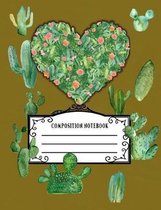 My Cactus Writing Notebook: A Narrow College Ruled line Composition Notebook With Cacti Cover