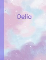 Delia: Personalized Composition Notebook - College Ruled (Lined) Exercise Book for School Notes, Assignments, Homework, Essay