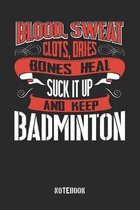Blood clots sweat dries bones heal. Suck it up and keep Badminton