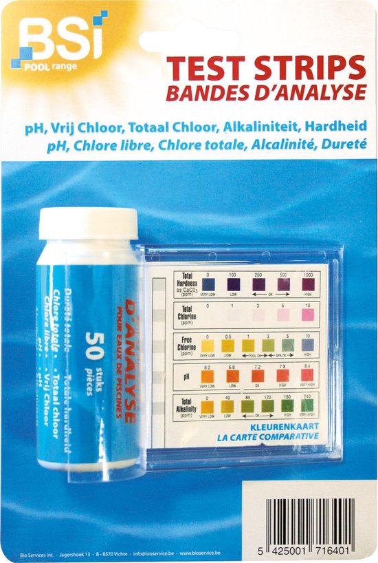 Bandelettes de test BSI - Détermination du pH, du chlore libre et total,  de... | bol.com