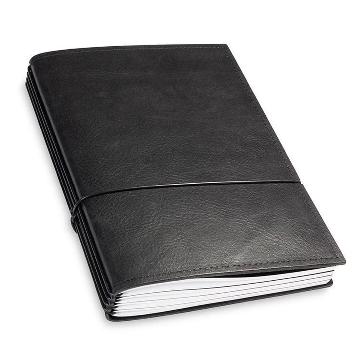 X17 Notebook A5 Leder Natur Zwart - 4 katernen