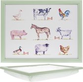 LC Laptray, Schootkussen, schoottafel, dienblad met kussen Boerderij - Dieren - 43,5 x 32,5 x 6 cm