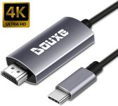 Douxe HK2 | USB C naar HDMI Kabel - USB C naar HDMI Adapter - 4K@60Hz - Kabellengte: 2.0M - Space Grey
