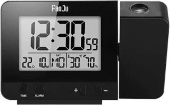 Zwarte Digitale Projectie Wekker | Temperatuur Datum Tijd | Projector Alarm | bol.com