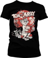 Tom And Jerry Dames Tshirt -L- Vintage Comic Zwart