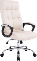 Bureaustoel - Ergonomische bureaustoel - Design - In hoogte verstelbaar - Kunstleer - Crème - 63x71x126 cm