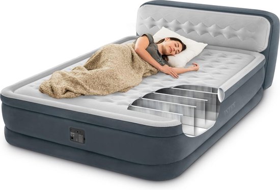 Intex Matelas gonflable - 2 personnes - 152 x 236 x 86 cm - Gris