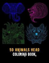50 Animals Head Coloring Book