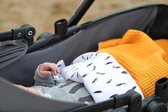 Wandelwagen deken - kinderwagen deken - okergeel - veer - babydeken