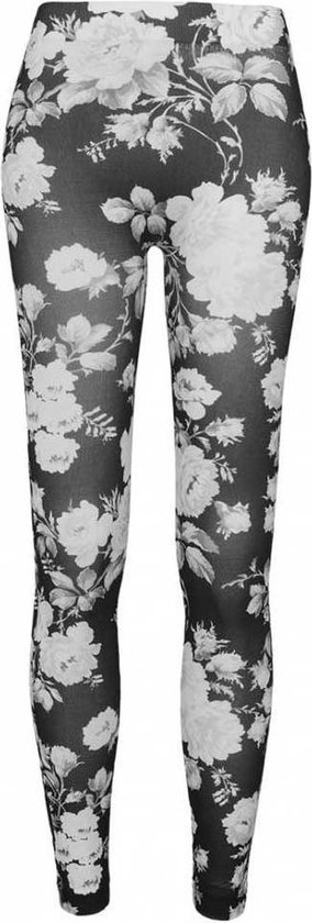 Legging Urban Classics -S- Flower Graphic Noir / Blanc