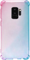 ADEL Siliconen Back Cover Softcase Hoesje Geschikt voor Samsung Galaxy S9 Plus - Kleurovergang Roze Blauw