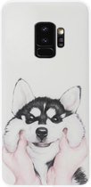 ADEL Siliconen Back Cover Softcase Hoesje Geschikt voor Samsung Galaxy S9 Plus - Husky Hond