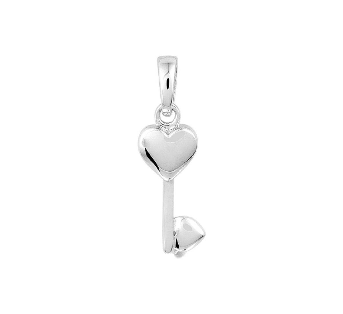 Robimex Collection Hanger sleutel met een hartje Zilver Gerhodineerd