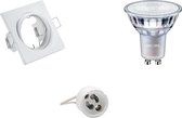 LED Spot Set - GU10 Fitting - Inbouw Vierkant - Mat Wit - Kantelbaar 80mm - Philips - MASTER 927 36D VLE - 4.9W - Warm Wit 2200K-2700K - DimTone Dimbaar - BES LED