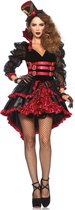 LEG-AVENUE - Zwart met rood burlesk vampier outfit voor dames - M - Volwassenen kostuums