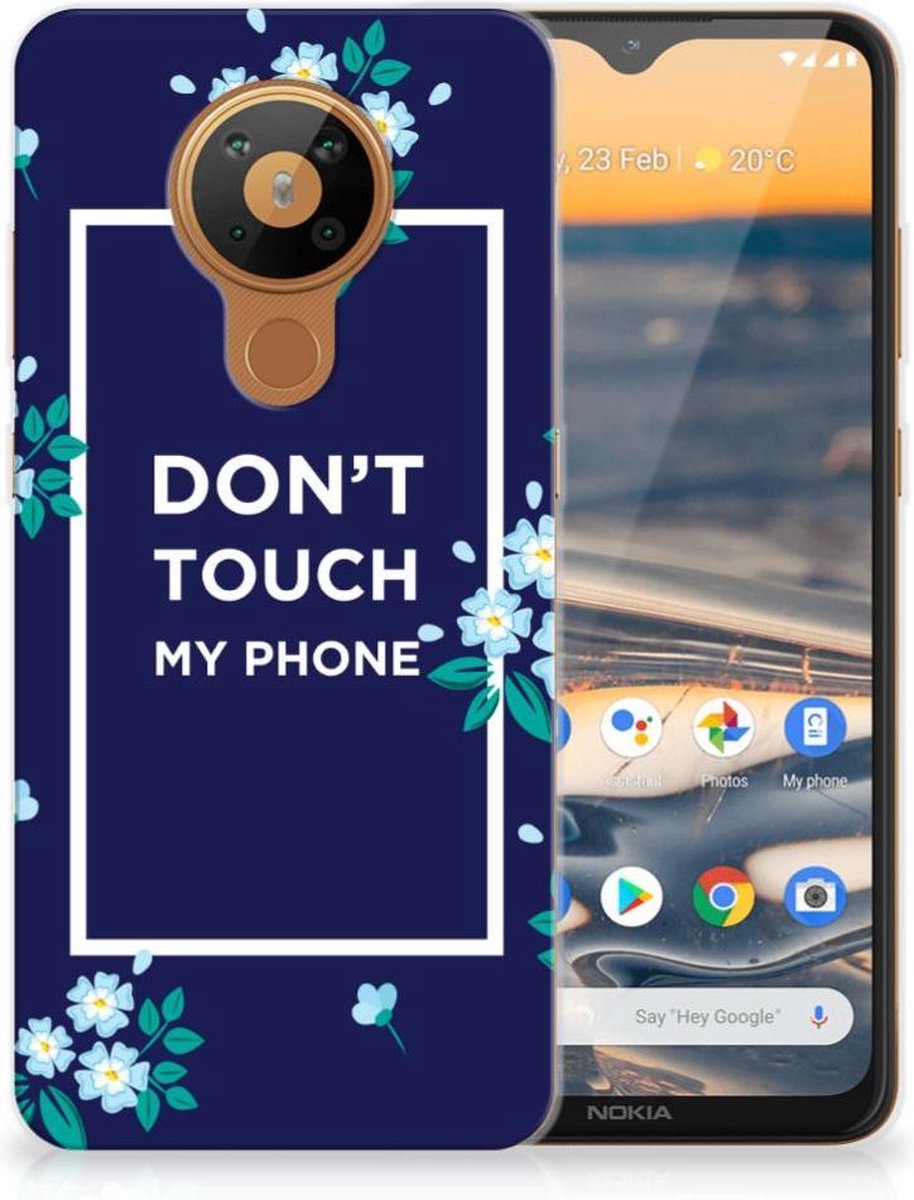 Nokia 5.3 Silicone-hoesje Flowers Blue DTMP