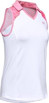 UA Zinger Sleeveless Blocked Polo-White / Lipstick / Lipstick