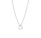 Glams Dames Ketting Zeshoek 1,2 mm 40 - 42 - 44 cm - Zilver