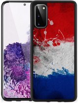Mobiel TPU Hard Case Samsung Galaxy S20 Telefoon Hoesje met Zwarte rand Nederlandse Vlag