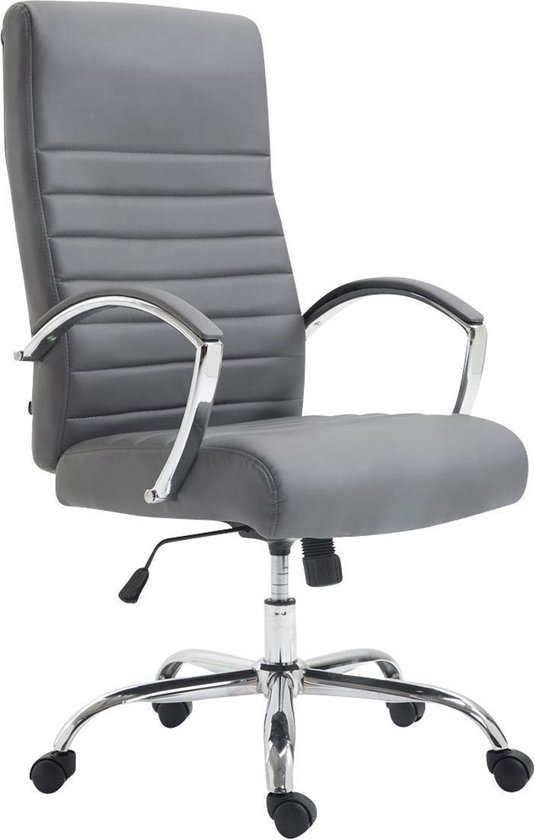 CLP XL Valais Bureaustoel - Ergonomisch - Met armleuningen - Voor volwassenen - Kunstleer - grijs
