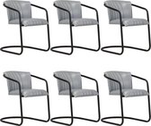 Eetkamerstoelen set 6 stuks echt LEER  (Incl LW anti kras viltjes) - Eetkamer stoelen - Extra stoelen voor huiskamer - Dineerstoelen – Tafelstoelen