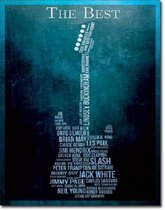 The Best Guitarists.   Metalen wandbord 31,5 x 40,5 cm