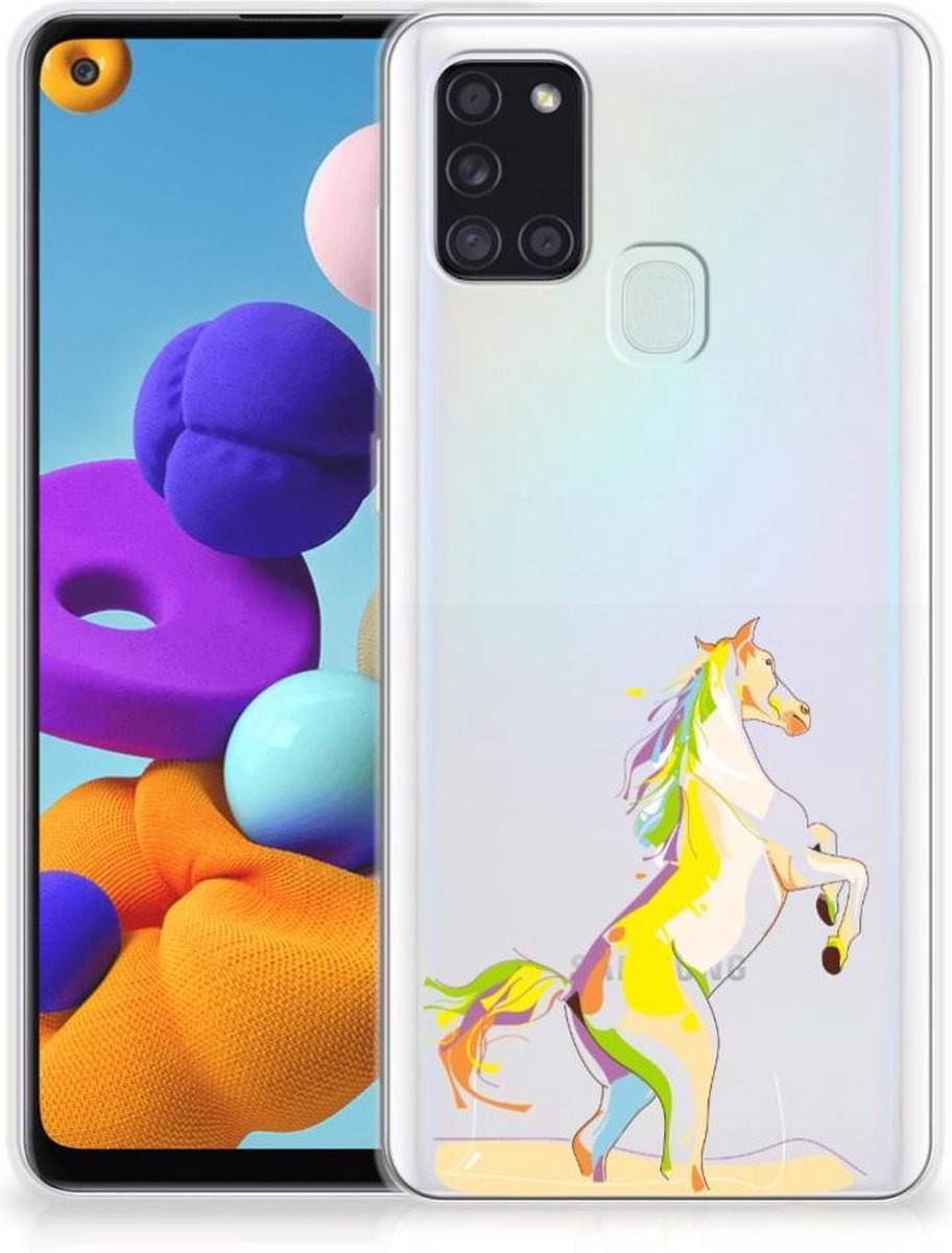 Samsung Galaxy A21s Telefoonhoesje met Naam Horse Color