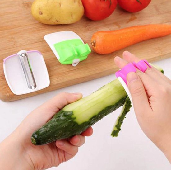 Dunschiller | veilig en kindvriendelijke dunschiller | Keuken schiller | Aardappelschiller | Aardappel fruit groente mesje | Vinger Peeler | Vingerschiller voor kinderen | Palm schiller | hand schiller