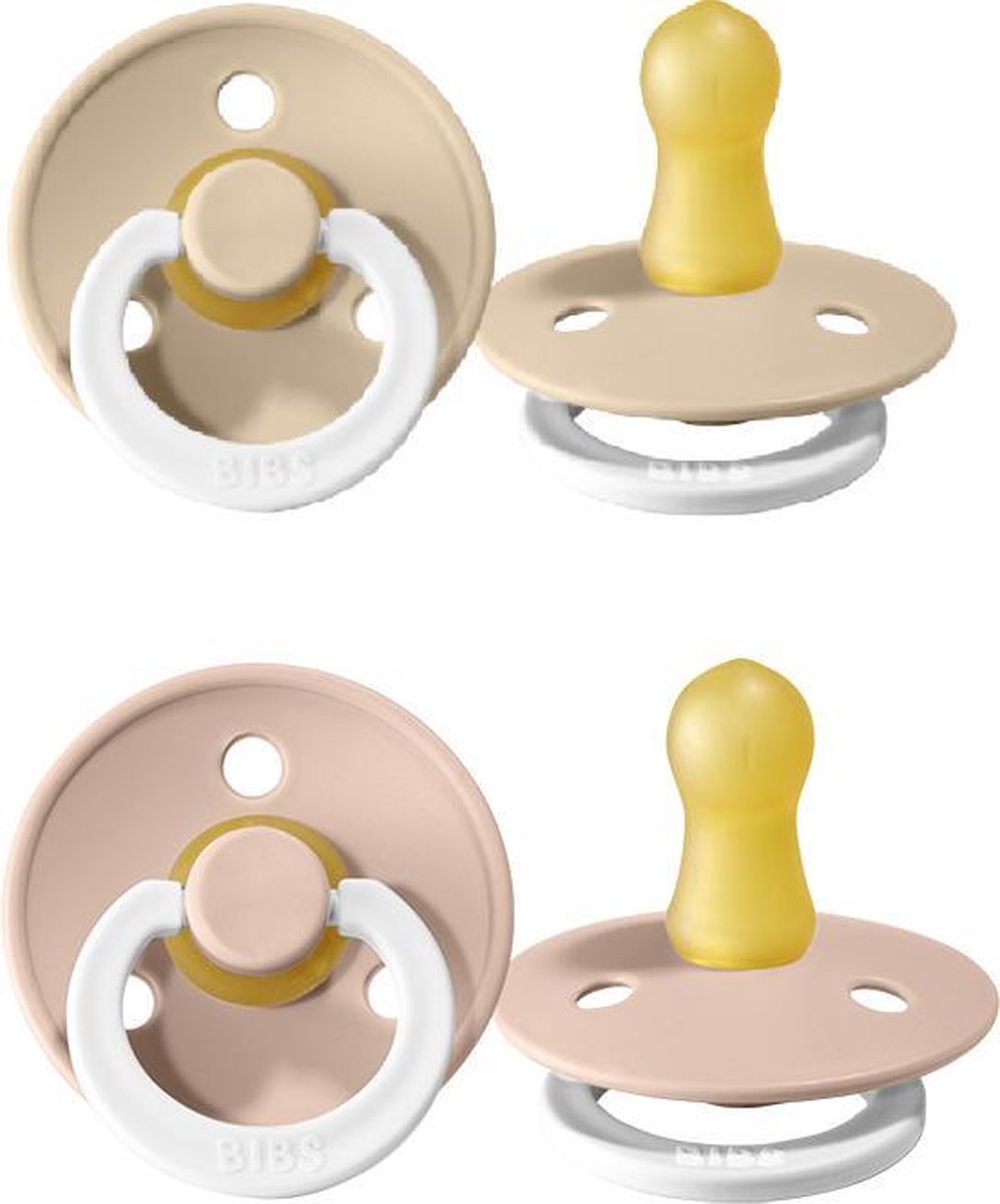 Goedkoopste BIBS fopspeen set van 2 - VANILLA GLOW BLUSH GLOW - Maat 1 - T1 Leeftijd 0-6 maanden