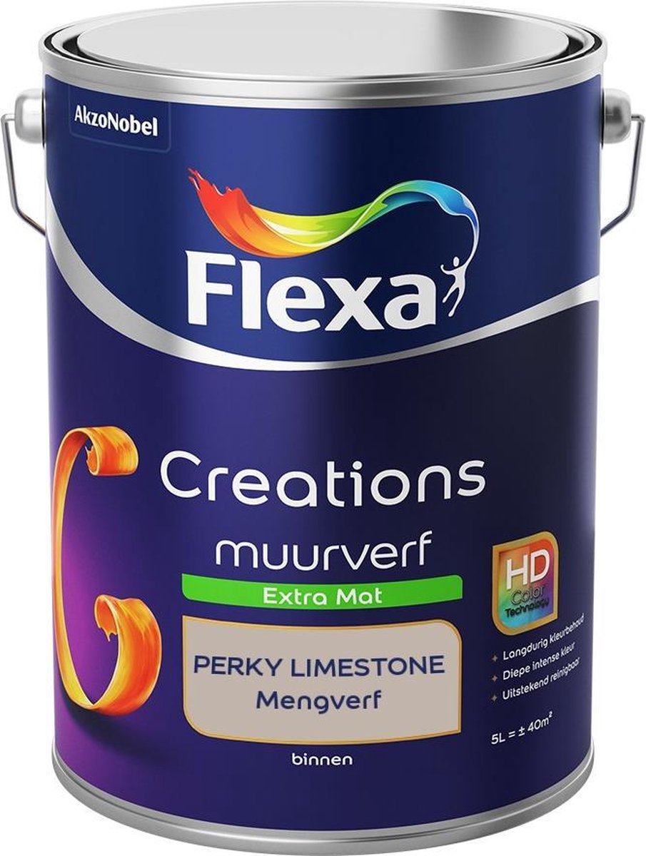 Flexa Creations Muurverf - Extra Mat - Mengkleuren Collectie - Perky Limestone - 5 liter