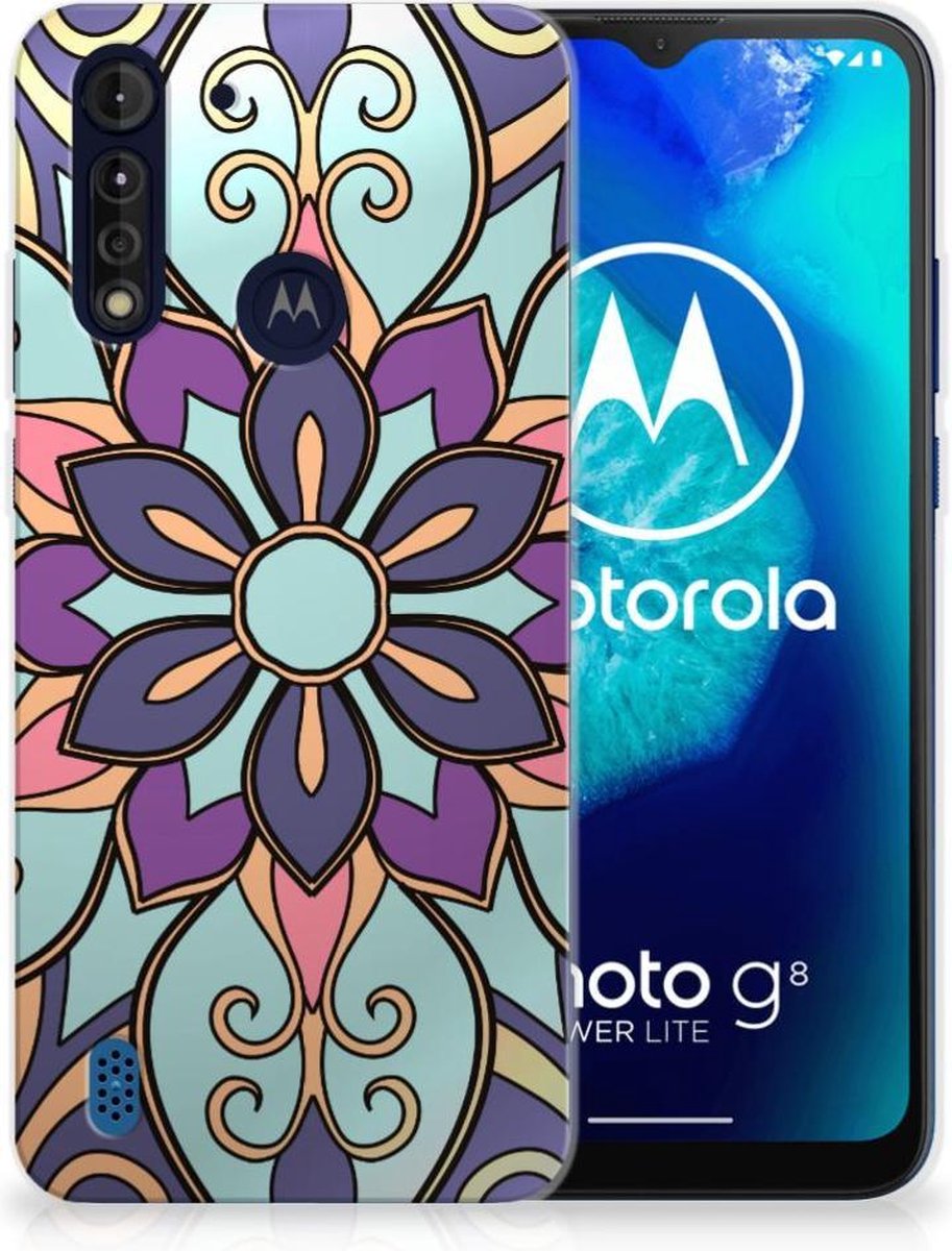 Motorola Moto G8 Power Lite TPU Case Purple Flower