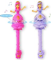 Prinsessenstaf Anna en Elsa - toverstaf met muziek en lichtjes - flash stick 37CM (incl. batterijen)