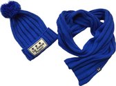 Beanie Set Blauw - LA Product - Kind - Muts en Colsjaal - Unisex tot 10 jaar