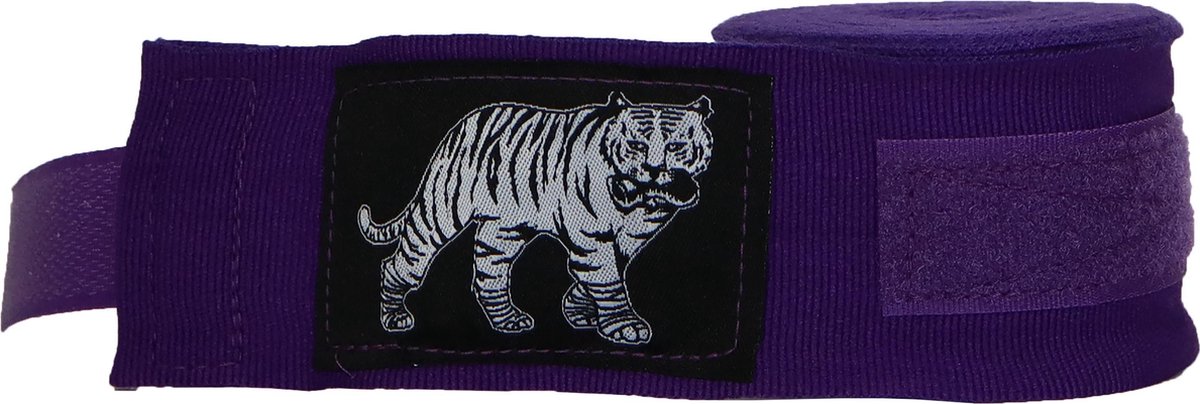 ORCQ Tiger boxing handwraps- Boks Wraps - Boksbandages - Kickboks bandage - Paar - 250cm Paars