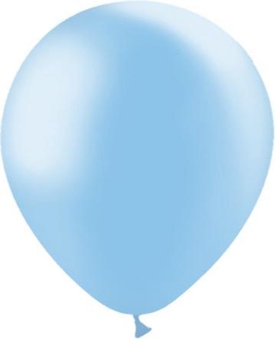 Lichtblauwe Ballonnen Metallic 30cm 50st