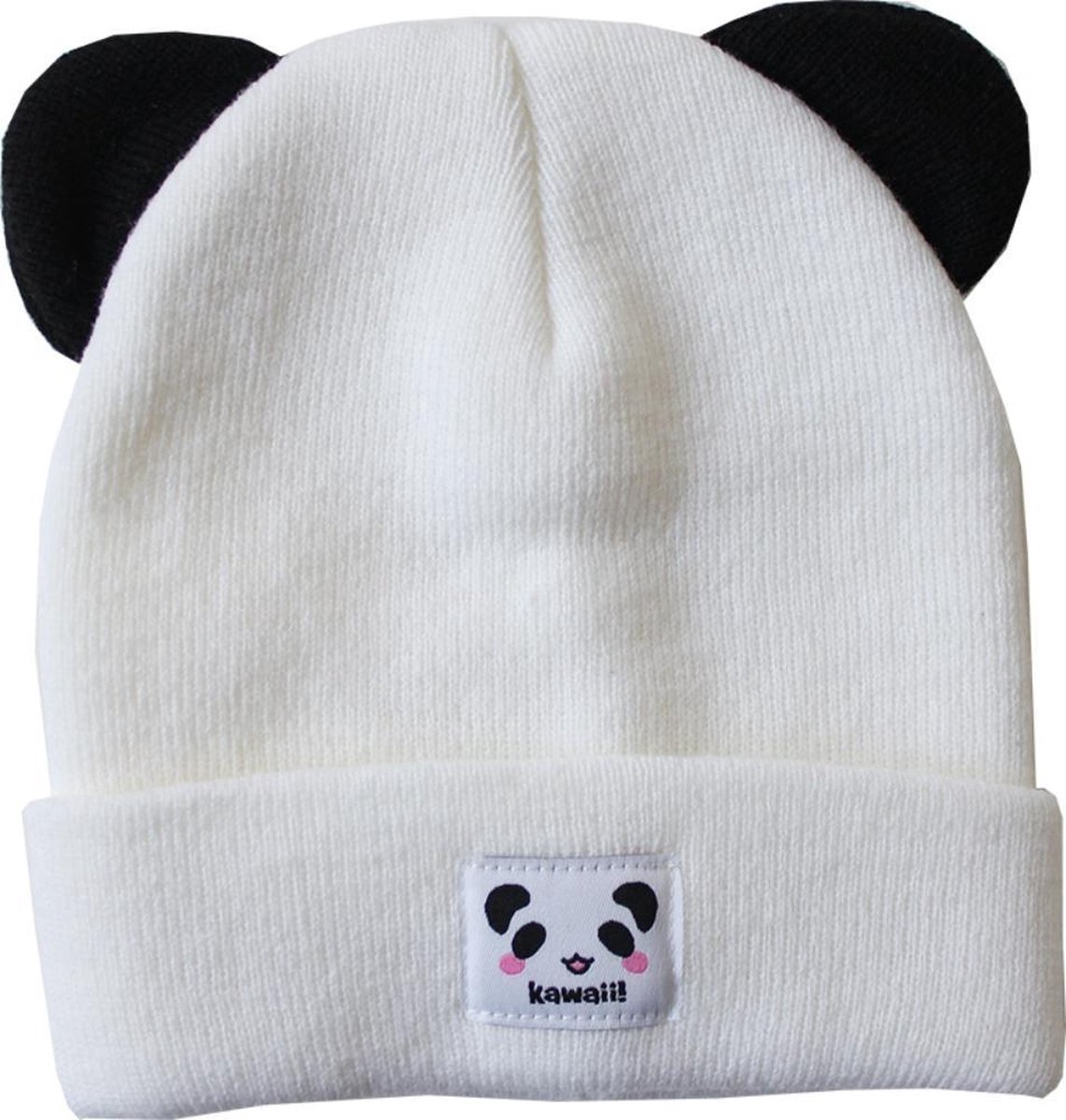 Kawaii Panda Muts Ear Beanie - Wit / Zwart Muts met oortjes - Design MostCutest