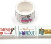 Witte Washi Tape |Daily life thema | 25mm x 3m.