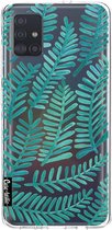 Casetastic Samsung Galaxy A51 (2020) Hoesje - Softcover Hoesje met Design - Turquoise Fronds Print