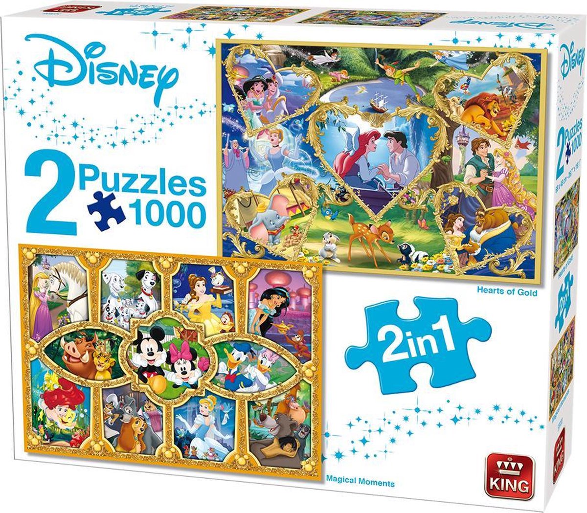 Disney Puzzel 2 x 1000 Stukjes - Hearts of Gold  & Magical Moments - King