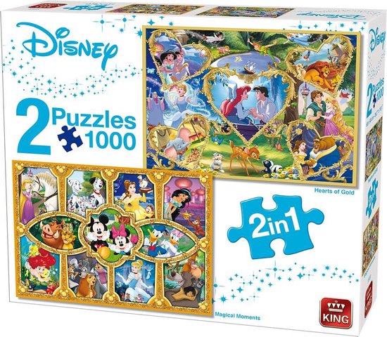 Disney Puzzel 2 x 1000 Stukjes - Hearts of Gold & Magical | bol.com